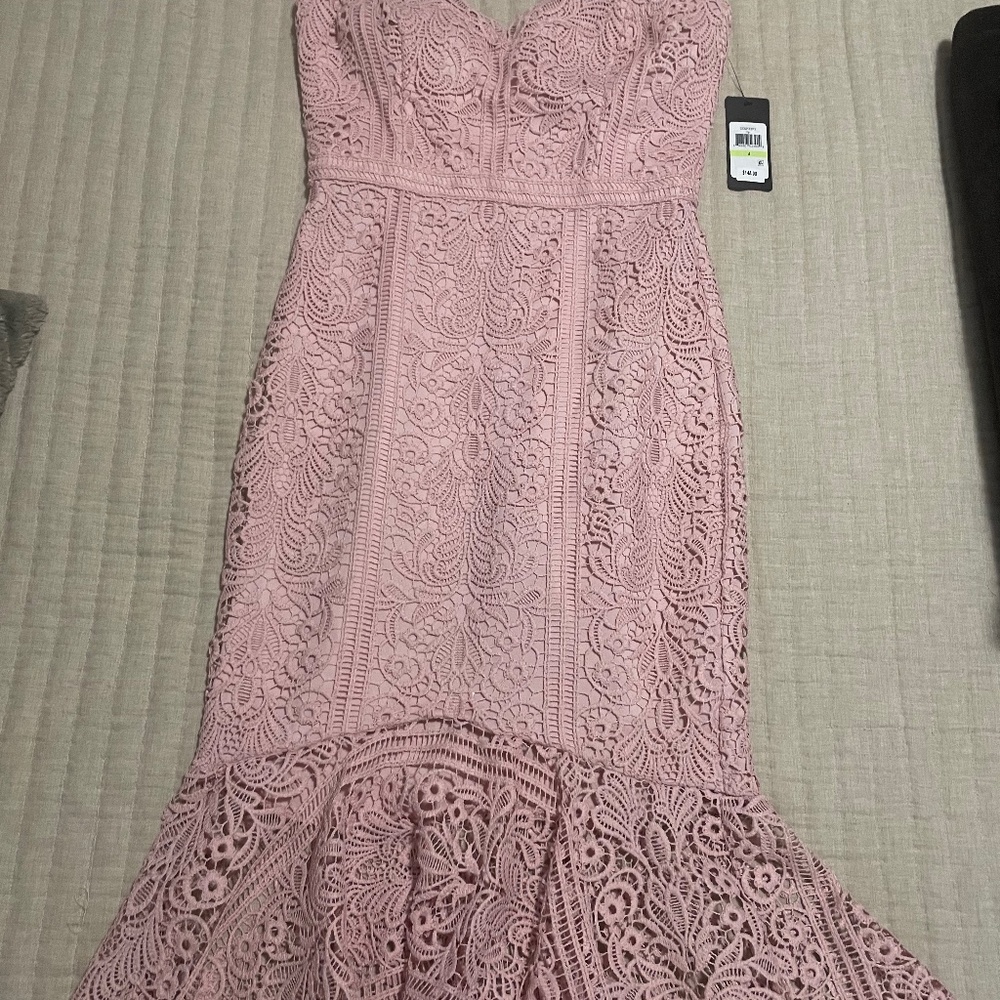 Guess Pink Scalloped MIDI dress (new)